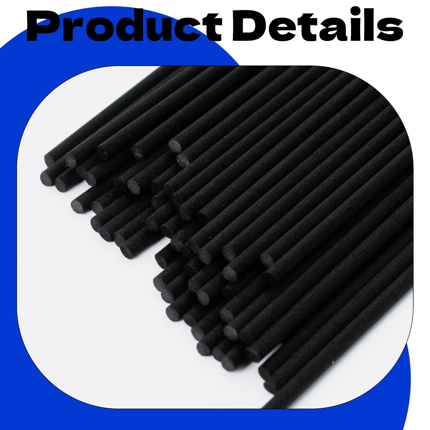 kaihuiyyyt Black Fibre Reed Diffuser Sticks 20pcs 43cm x 5mm Black Fibre Reed Diffuser Sticks Thick Diffuser Reeds Sticks Diffuser Sticks for Diffuser Oils Fragrance Refill Fibre Reeds for Diffusers