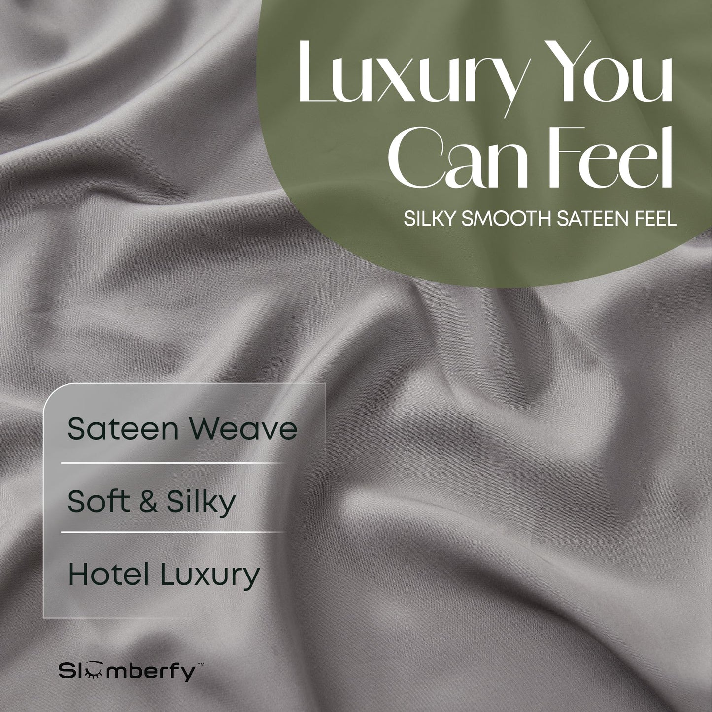 Slumberfy 4-Piece 400 TC Viscose Derived from Bamboo Sheets, King Size - 1 Fitted, 1 Flat, 2 Pillow Cases - Deep Pocket Cooling Viscose-Bamboo Bed Sheets in Magnetic Closure Gift Box, Grey