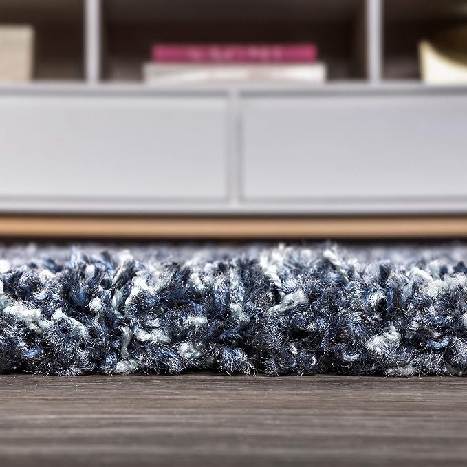 JONATHAN Y Mercer Shag Plush Tassel Denim Blue Indoor Area Rug, 8x10, Contemporary, Modern, Easy-Cleaning for Living Room, Bedroom, Kitchen, Pet Friendly, Non-Shedding (MCR100C-8)