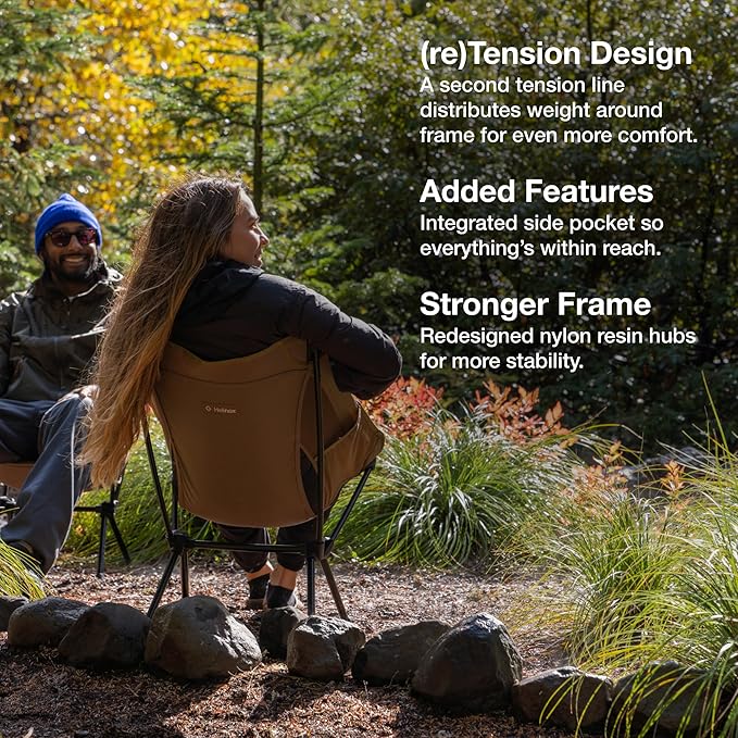Helinox Chair One (re) High-Performance Camping Chair, 1.97lbs, Lightweight Compact Collapsible Outdoor Chairs, Backpacking, Picnic, Adventures, Blackout