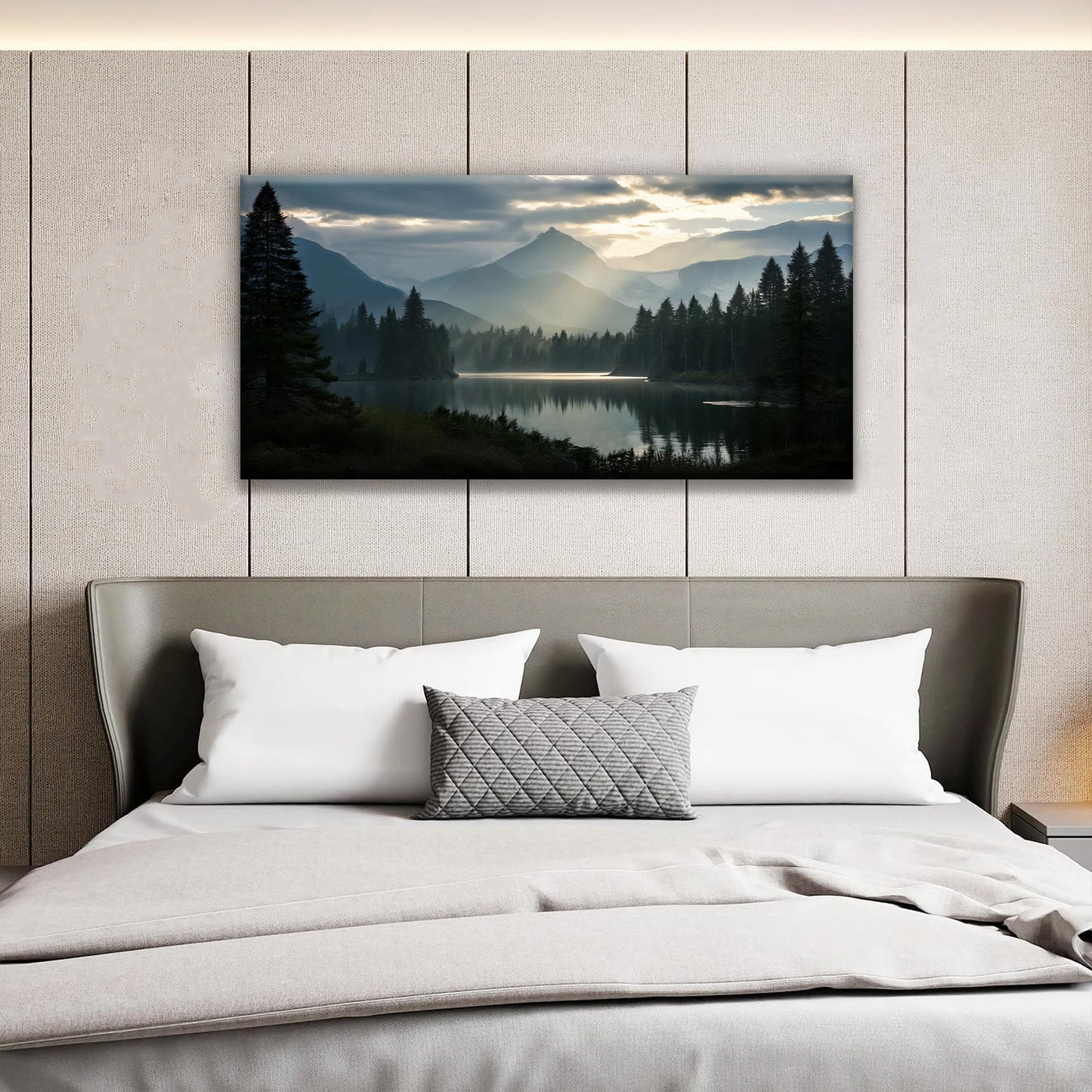 Canvas Art Wall Decor For Living Room Wall Art For Bedroom Modern Office Wall Decorations Forest River Landscape Paintings Pictures Artwork Aesthetic 20x40 In