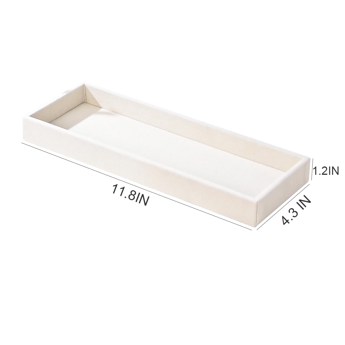 2Pcs Desk Drawer Storage Tray, Nightstand Organizer, Jewelry Display for Necklace, Bracelet, Ring, Earring, Grid Table Organizer Holder for Sunglass, Phone, Watch, Perfume (1 Grid)/Beige