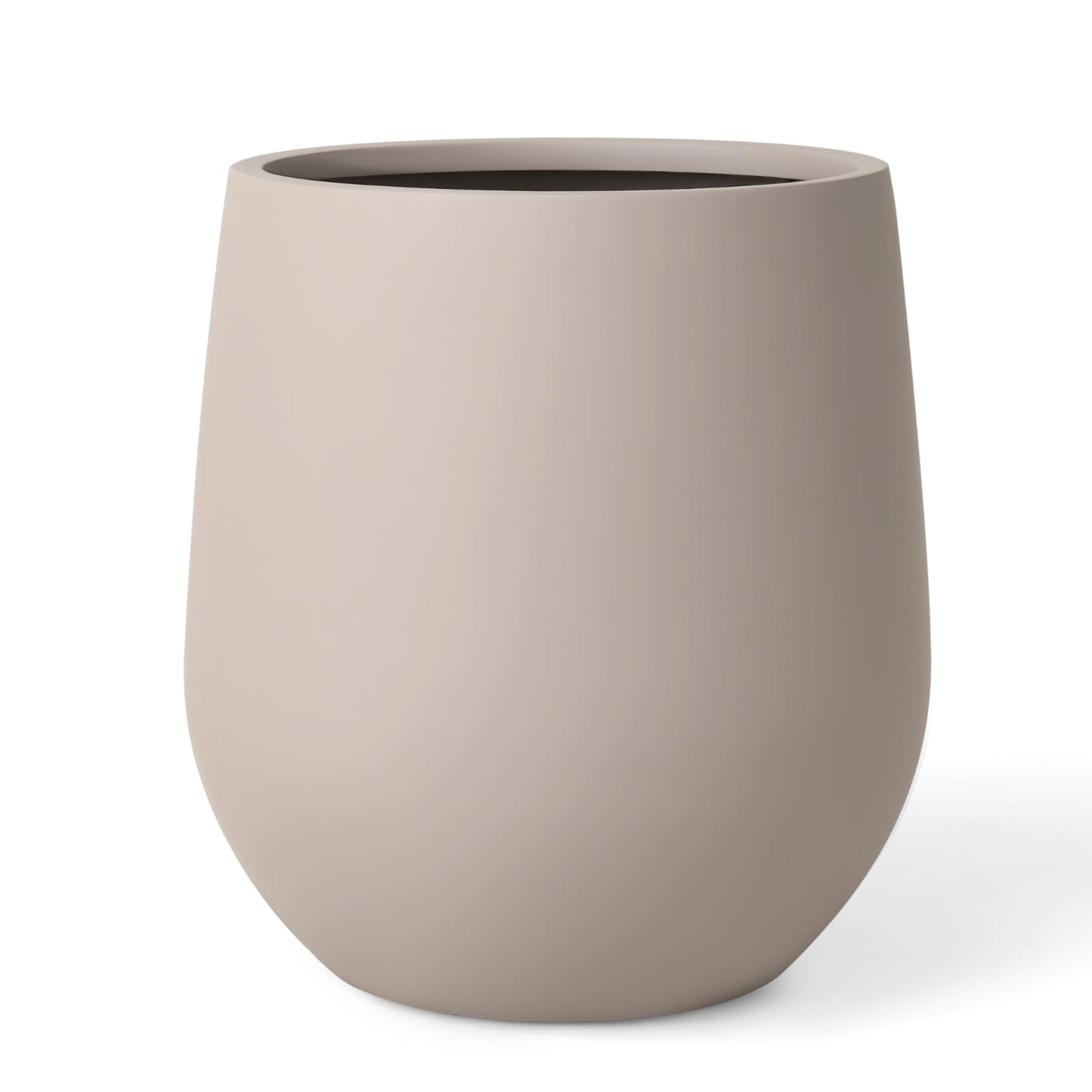 KUTE NEST 12.5" H x 11.4" D Premium Corso Fiberstone Round Planter for Outdoor & Indoor Plants, Ideal for Snake Plants, Monstera & House Plants, Included 2 Extra Coco Mats (Taupe, 9" Pot Opening)