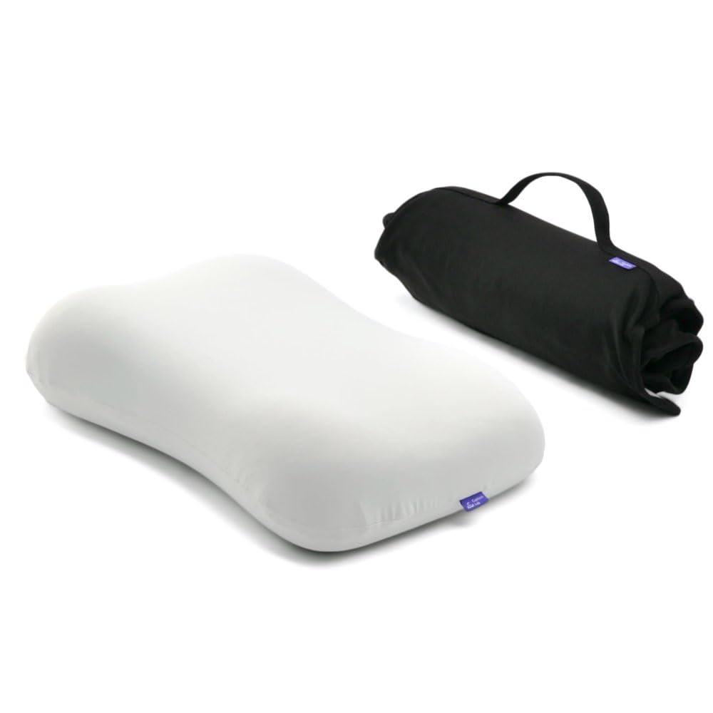 Cushion Lab Travel Deep Sleep Pillow – Compact Memory Foam Neck Pillow for Sleeping, Portable Pillow for Hotels, Camping, Side & Back Sleepers, On-the-Go – Black