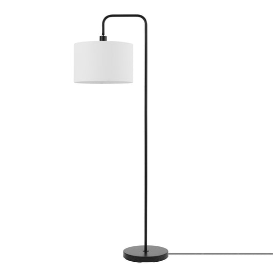 Globe Electric 67065 58" Floor Lamp, Black, Dark Gray Velvet Shade, On/Off Socket Rotary Switch, Living Room Décor, Reading Light, Home Essentials, Bedroom, Office Accessories
