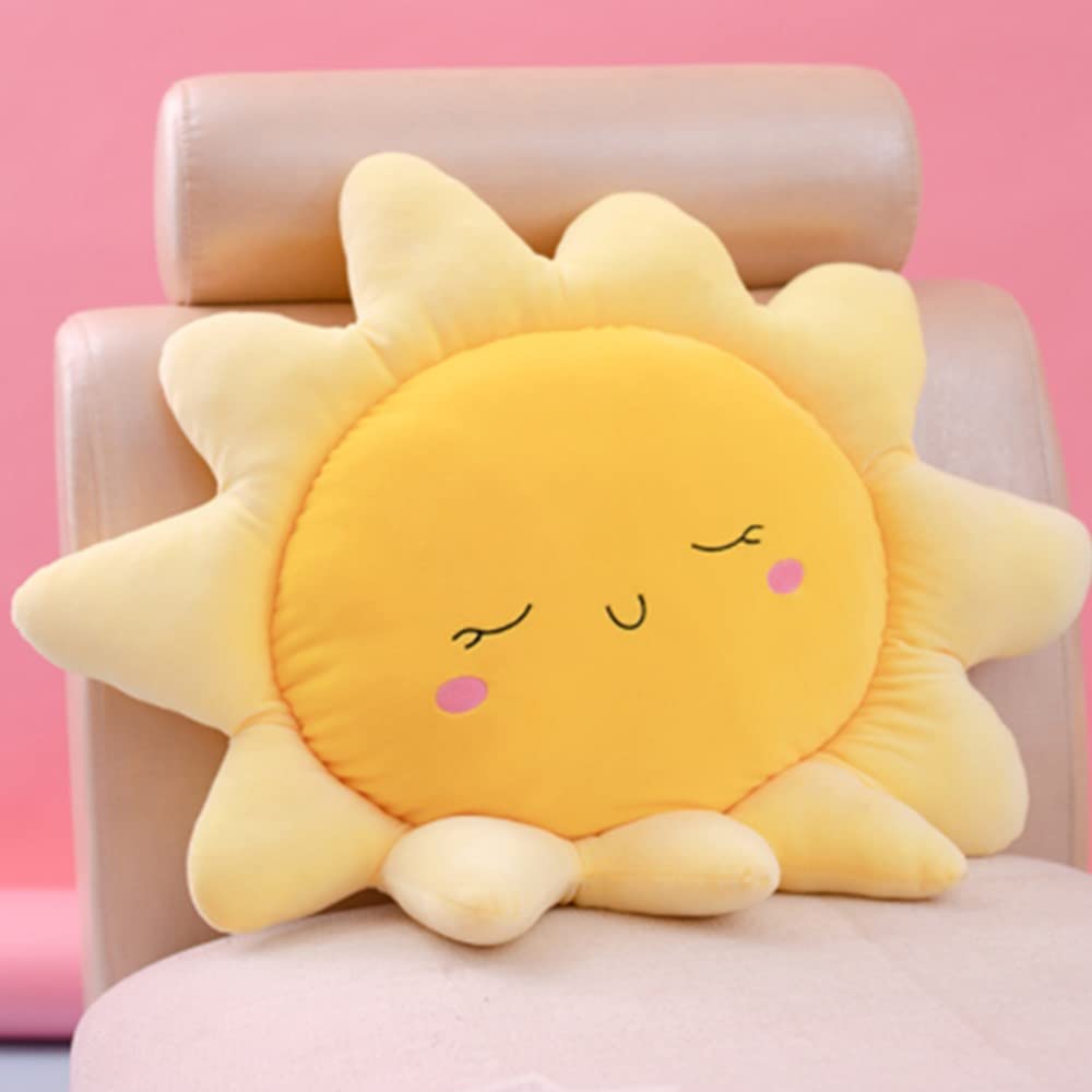 OUKEYI Soft Sun Plush Pillow Stuffed Toy for Home Deco Gift Kids, Sun Shape Chair Cushion Sofa Car Pillow 22.8in/58cm