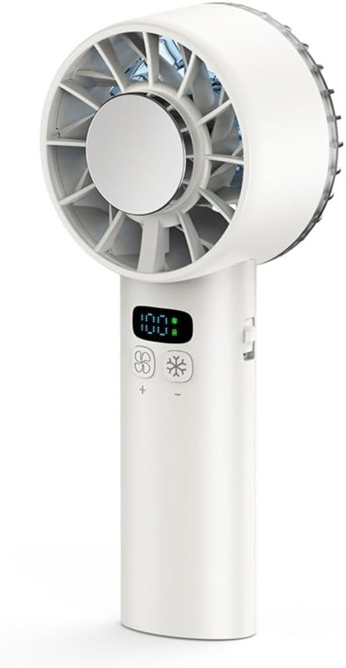Portable Handheld Fan, Rechargeable 5200mAh Battery, Personal Mini Fan Rapid Cooling High Speed Turbo 100 Speed Adjustable, Digital Display, Travel Camping Outdoor Indoor Office, Gift for Women Men