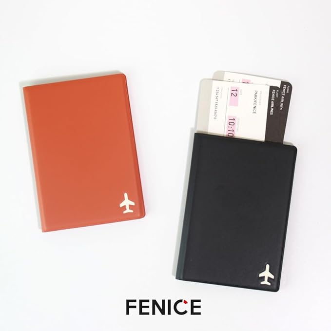 Fenice Plain Simple Passport Cover Holder Wallet Case for Travel Essential RFID Blocking Vegan Leather Waterproof (PINK)