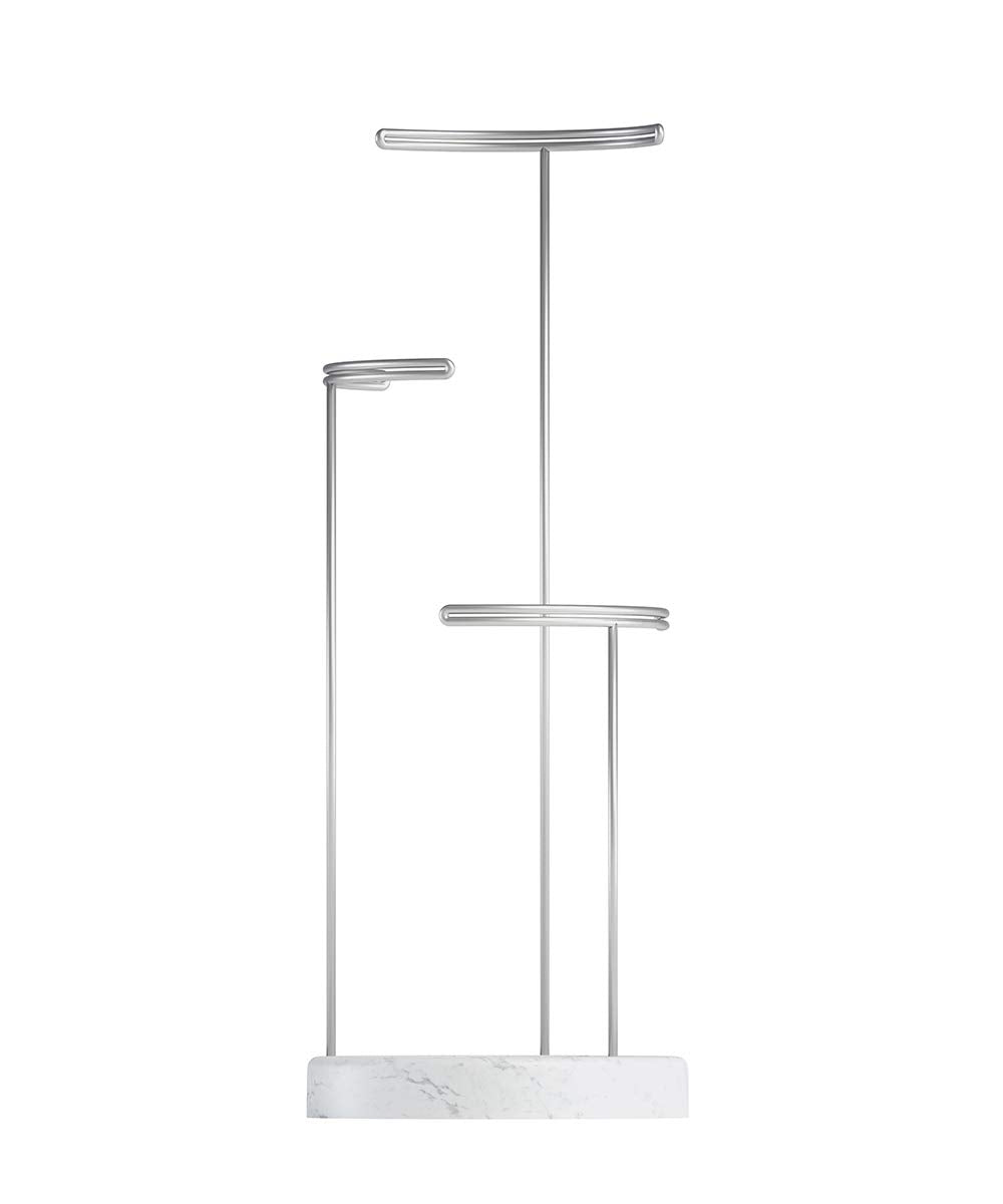 Umbra 299471-491 Tesora 3-Tier Jewelry Stand, Earring Holder, Accessory Organizer and Display, White/Nickel