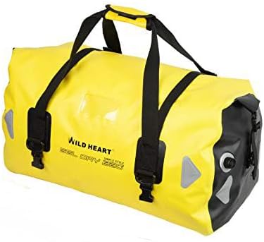 WILD HEART Waterproof Motorcycle Duffel Bag PVC500D Double-bottom With Rope Straps and Inner Pocket 40L 66L 100L for Kayaking, Camping, Boating,Motorcycle