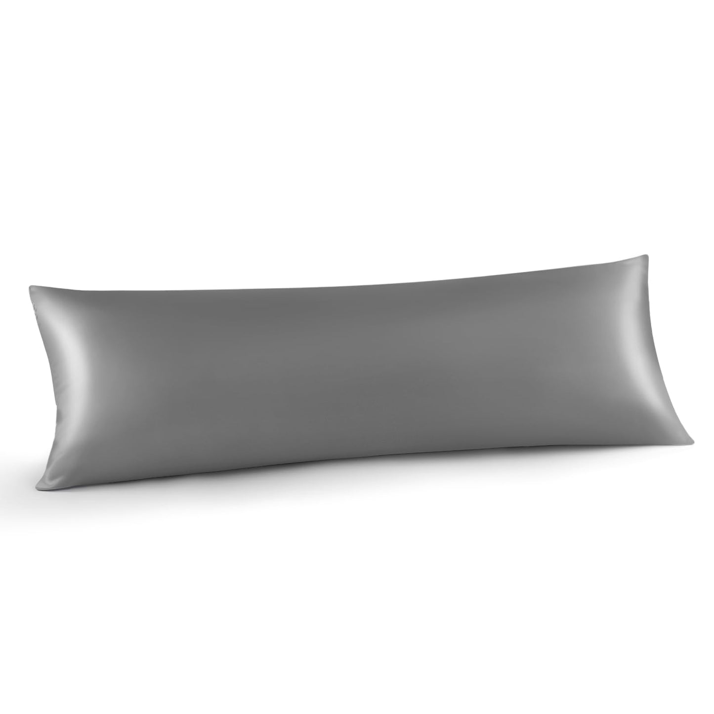 INFIIXSO Body Pillow Cover with Zipper, Luxury Mulberry Silk Body Pillow Case 20x54 Inches, Ultra Smooth and Soft Cooling Long Pillowcase, Gift for Women, Men(Dark Grey)