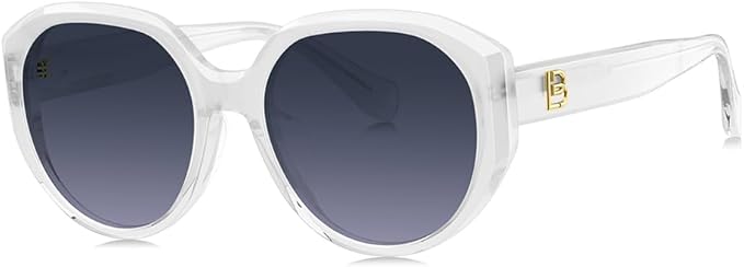 BOLON Women Lady Trendy Elegant Round Polarized Sunglasses BL3130 Ginza 55mm, Exclusive Eyewear Brand of EssilorLuxottica