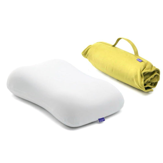 Cushion Lab Travel Deep Sleep Pillow – Compact Memory Foam Neck Pillow for Sleeping, Portable Pillow for Hotels, Camping, Side & Back Sleepers, On-the-Go – Spark