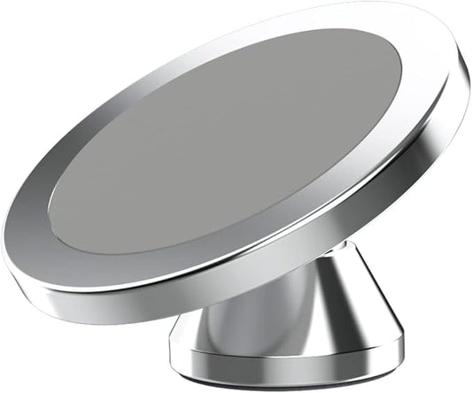 Magnetic Phone Holder for Car, [ 2 Groups Super Strong Magnet ] [ 360° Rotation ] Universal Dashboard Car Mount Holder Compatible with All Smartphones (Silver)