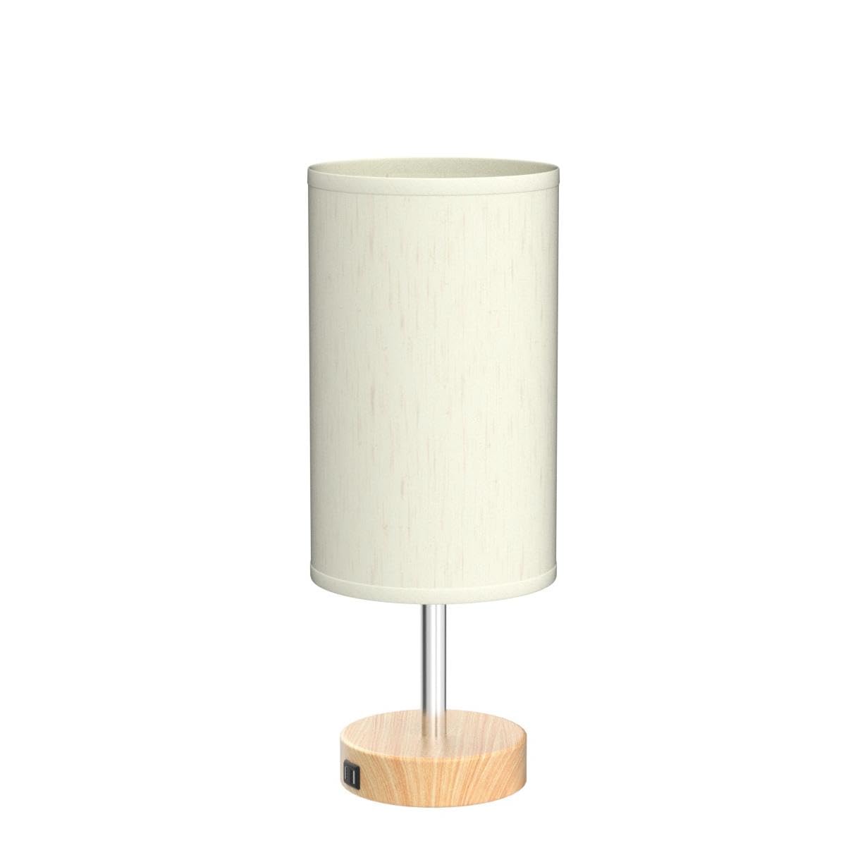 Yarra-Decor Bedside Lamps with USB Port - Touch Control Table Lamp for Bedroom Wood 3 Way Dimmable Nightstand Lamp Set of 2 with Round Flaxen Fabric Shade for Living Room, Dorm, Home Office (2 Pack)