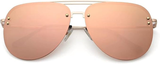 Trendy Oversized Aviator Sunglasses for Women 2025, Cute Retro Aviator Sun Glasses UV Protection Big Shades VF2203