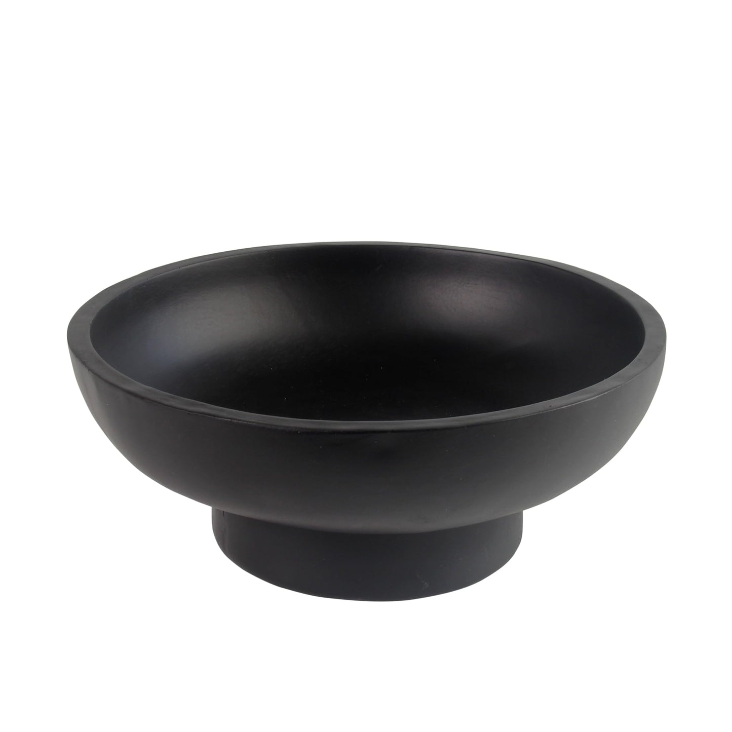 Plukers Catch All Decorative Fruit Bowl with Pedestal —Key, Purse & Trinket Holder | Entryway Table, Kitchen Counter, Coffee Console Decor | Modern Minimalist,Black