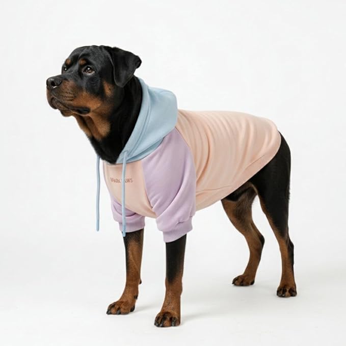 Spark Paws Dog Hoodie – Premium Dog Sweater for Small, Medium, and Large Dogs | Warm Outfits for French Bulldogs, Pitbull, Puppy, Winter Jacket Alternative - Cotton Candy - 5XL