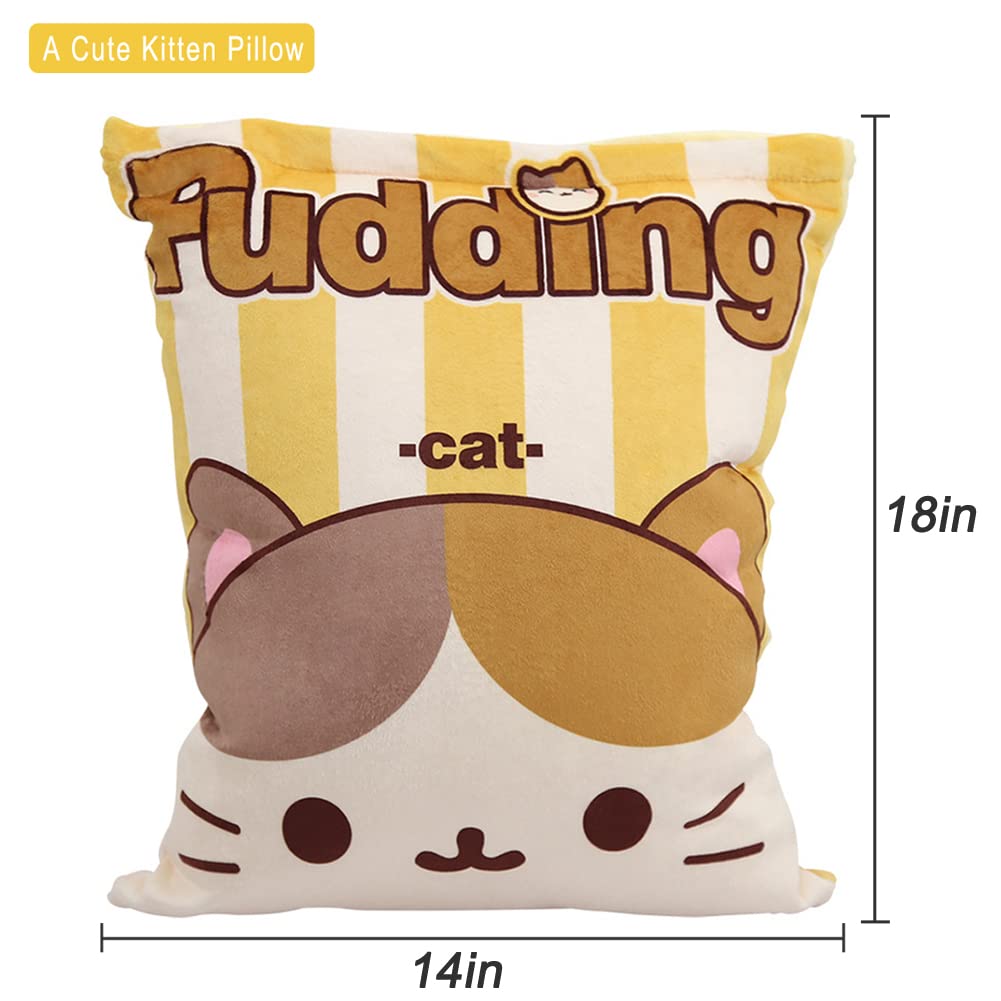 REFAHB Cute Plush Pillow Throw Pillow Removable Stuffed Animal Toys Creative Gifts for Girls (Kitten)