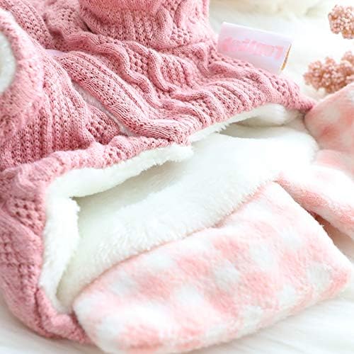 Dog Princess Sweater for Small Dogs Thick Shirt Plaid Clothes Costume Pet Girl Cute Coat Outfits Fall Costumes Winter Dog Sweaters (XL,Blue)