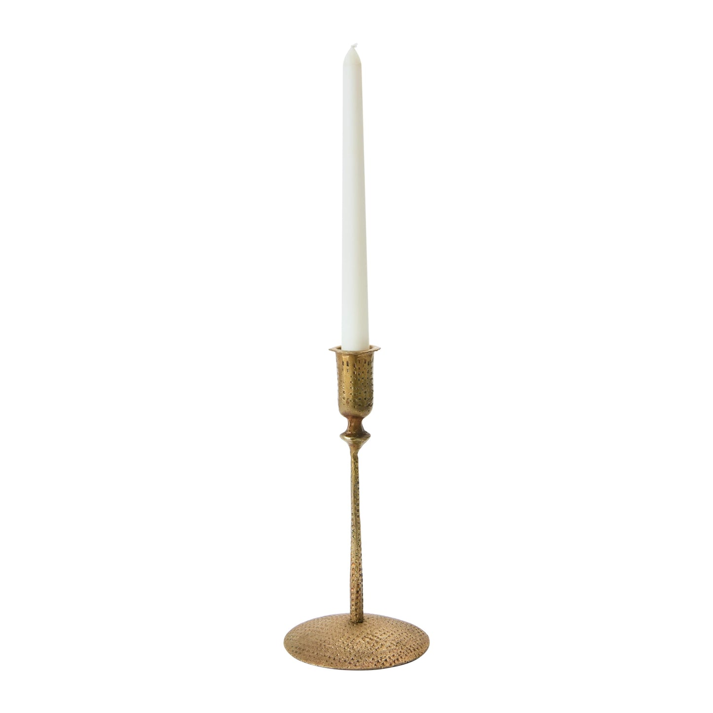 Creative Co-Op Hand-Forged Hammered Metal Taper, Antique Brass Finish Candle Holder