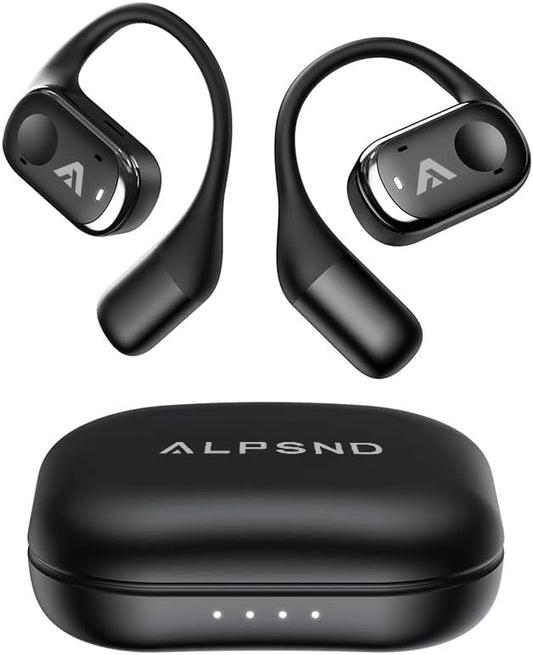 Joy Open-Ear Headphones, Over-Ear, Around-Ear Earhook Wireless Earbuds, Sports Fit for Running & Workouts, ENC Clear Calls, HD Sound, App EQ, Bluetooth 5.4, 40H Battery, IPX4 Sweatproof (Black)