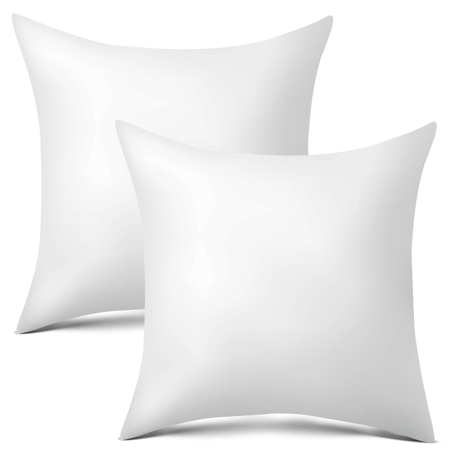 16x16 Pillow Inserts Set of 2, Firm and Fluffy Down Alternative Throw Pillows for Couch, Pillow Stuffing for Couch Sham Filler, Pillow Forms 16x16