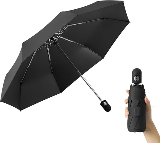 Compact Umbrella – Small, Lightweight, Sturdy & Windproof; Mini Travel Umbrella for Sun & UV Protection, Suitable for Men, Women & Kids