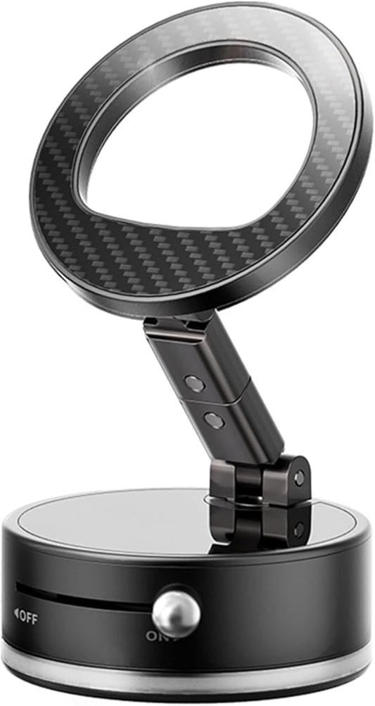 JPQYSHZ Car Cell Phone Holder Compatible with iPhone Mag-Safe Car Mount, Magnetic Car- Mounts, 360° Adjustable Carbon Fiber