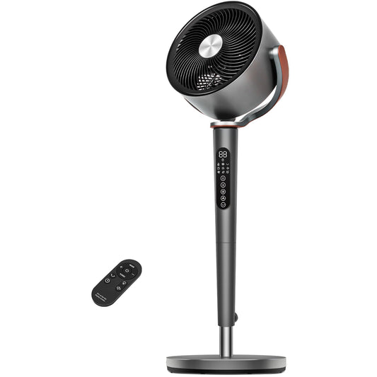 hykolity Large Fan for Bedroom, 120° Oscillating Standing Fan, 85ft Air Circulator With Remote, DC Motor Quiet Floor Fans, 90° Manual Vertical, 12 Speeds, 5 Modes, 12H Timer