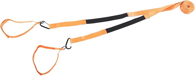 BowyTrading Ski Harness for Kids Training, Ski Safety Belt with D Hook Design, Orange Nylon Anti Falling Strap for Snowboarding and Ice Skating, Compact and Portable Ski Training Accessory