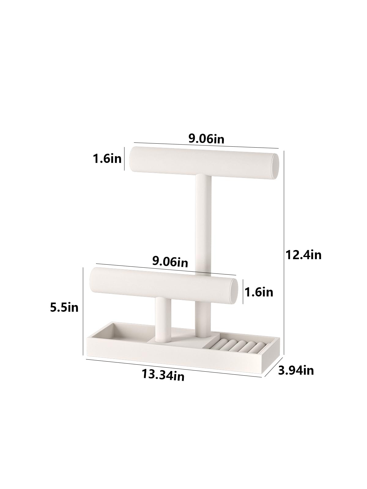 Ausalivan Bracelet and Necklace Holder,Velvet Jewelry Necklace Display Organizer Stand,bracelet Holder for Selling,Bracelet and Necklace Storage Tree (Style 2（Beige）)