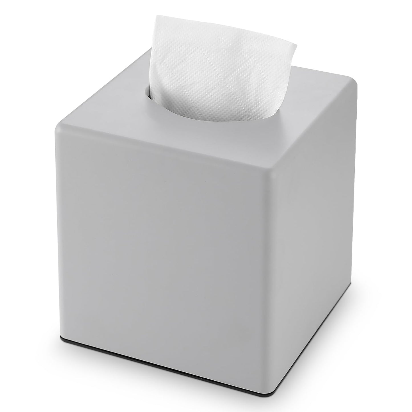 Y-in Hand Tissue Box Cover, Square Facial Cube Tissue Box Holder, Storage Accessories for Bathroom Vanity, Bedroom Countertops, Dressers, Night Stand, Parlors and Offices - Gray
