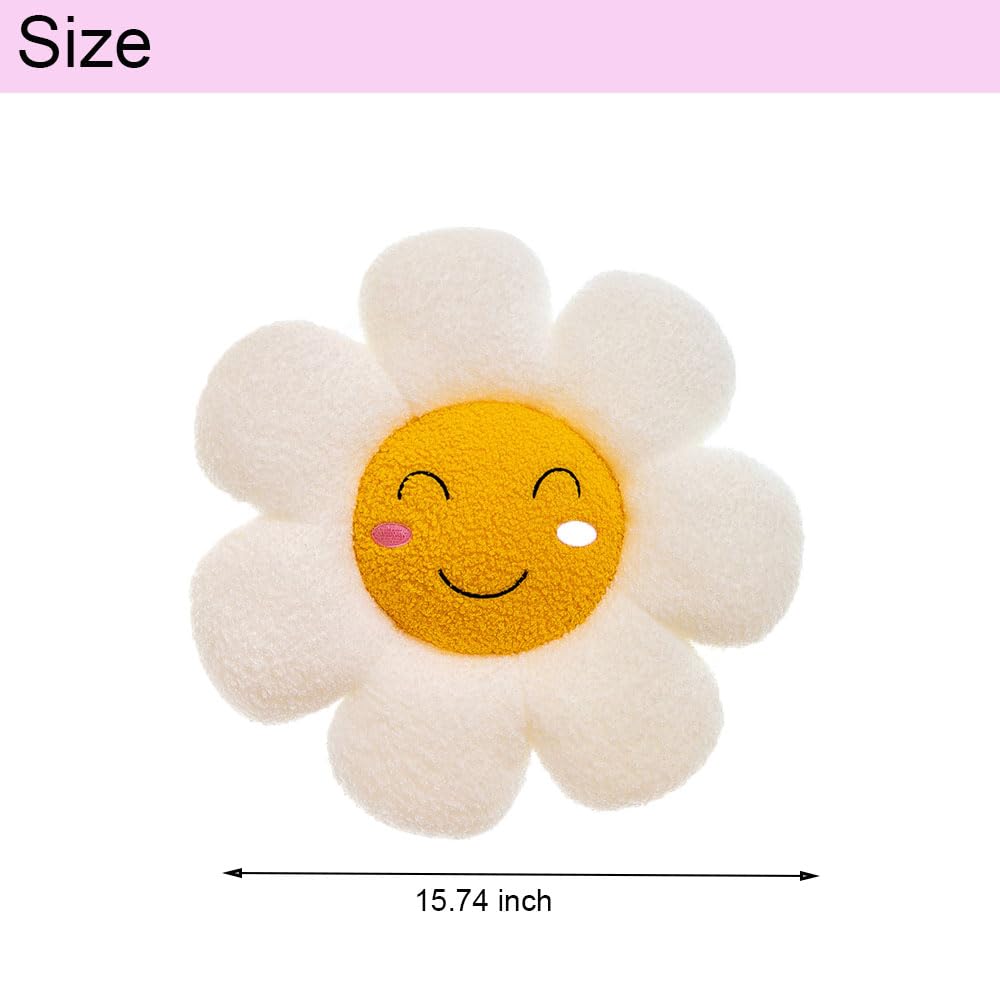TUICARE White Flower Pillow Stuffed Throw Pillow Valentines Gift Bedroom Aesthetic Room Decor