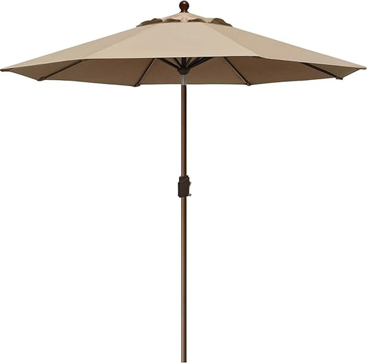 EliteShade USA 10-Year-Non-Fading 9Ft Market Umbrella Patio Umbrella Outdoor Table Umbrella with Ventilation, Heather Beige
