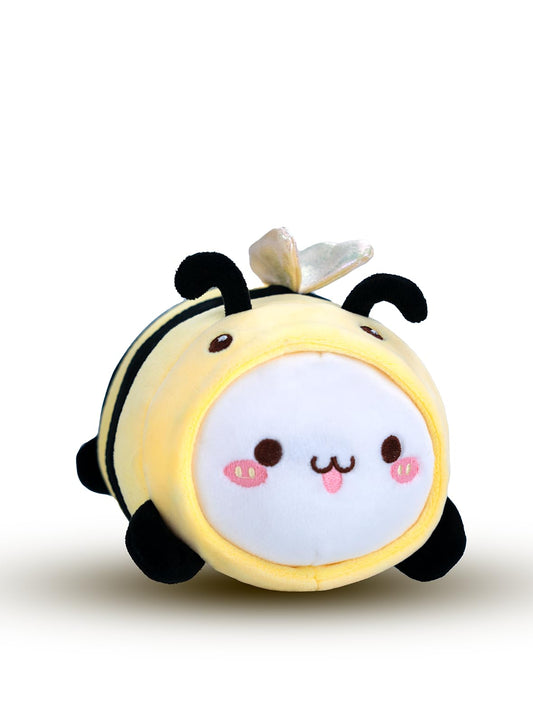 AIXINI 5 in 1 Plush Pillow Toys Set - Pink Salamander, Keji Pig, Bee, Strawberry, Panda, Cute Stuffed Animals Pillows for Kids, Soft Cartoon Bedroom Decor Gifts (bee, Medium Size)