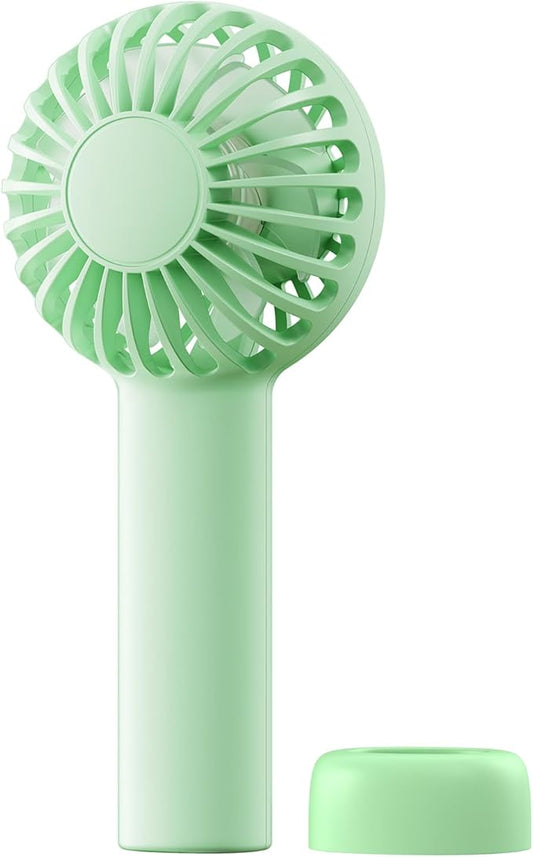 SWEETFULL Mini Portable Fan - Rechargeable Handheld Fan, 3 Speeds Personal Small Hand Gifts for Travel Essentials, Lash, Makeup, Eyelash, Kids, Girls, Women - USB, Cute Design Green