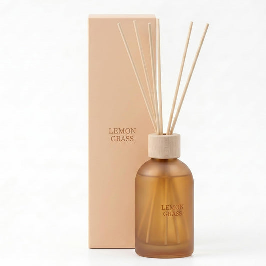 Fragrantseason Reed Diffuser Set 6.7 oz Scented Oil Diffuser with 6 Fiber Sticks, Long Lasting Home Fragrance for Bathroom Shelf Decor, Living Room, Office Aromatherapy Gift 01 (Lemon Grass)