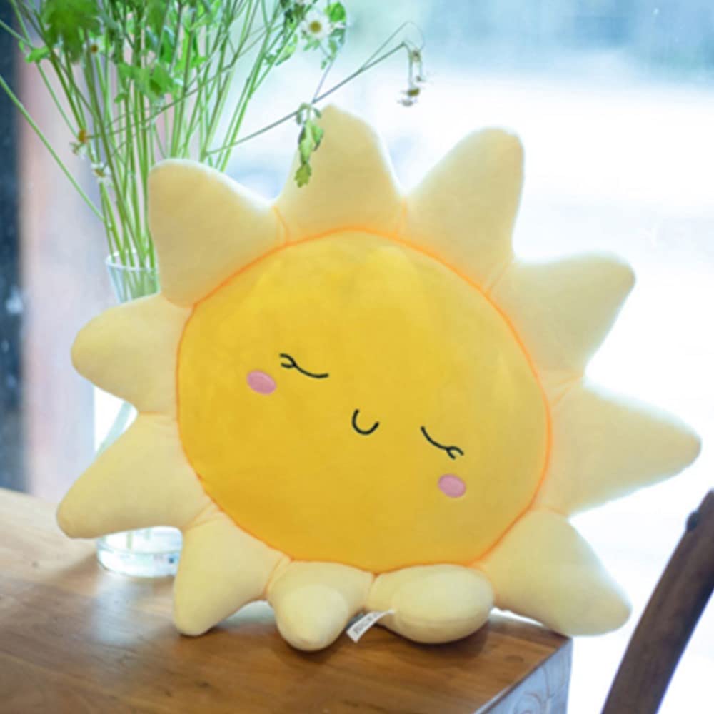 OUKEYI Soft Sun Plush Pillow Stuffed Toy for Home Deco Gift Kids, Sun Shape Chair Cushion Sofa Car Pillow 22.8in/58cm