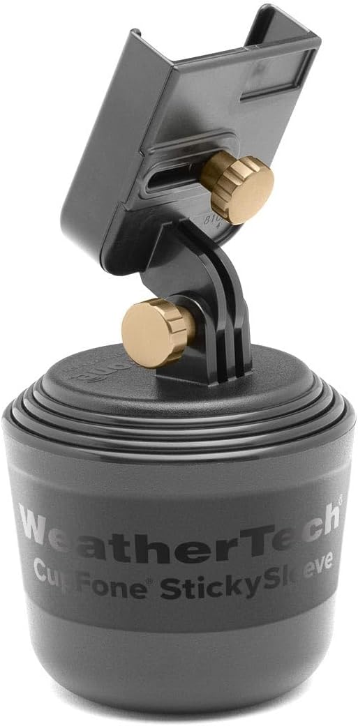WeatherTech CupFone with Solid Billet Aluminum Knobs - Rose Gold, Adjustable Phone Holder for Smartphones, 360 Rotatable Base, Easy Charging Access