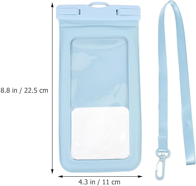 SMASOLO Waterproof Phone Pouch Floating Large Phone Protector Bag for Swimming Diving Spa with Lanyard Gray Blue
