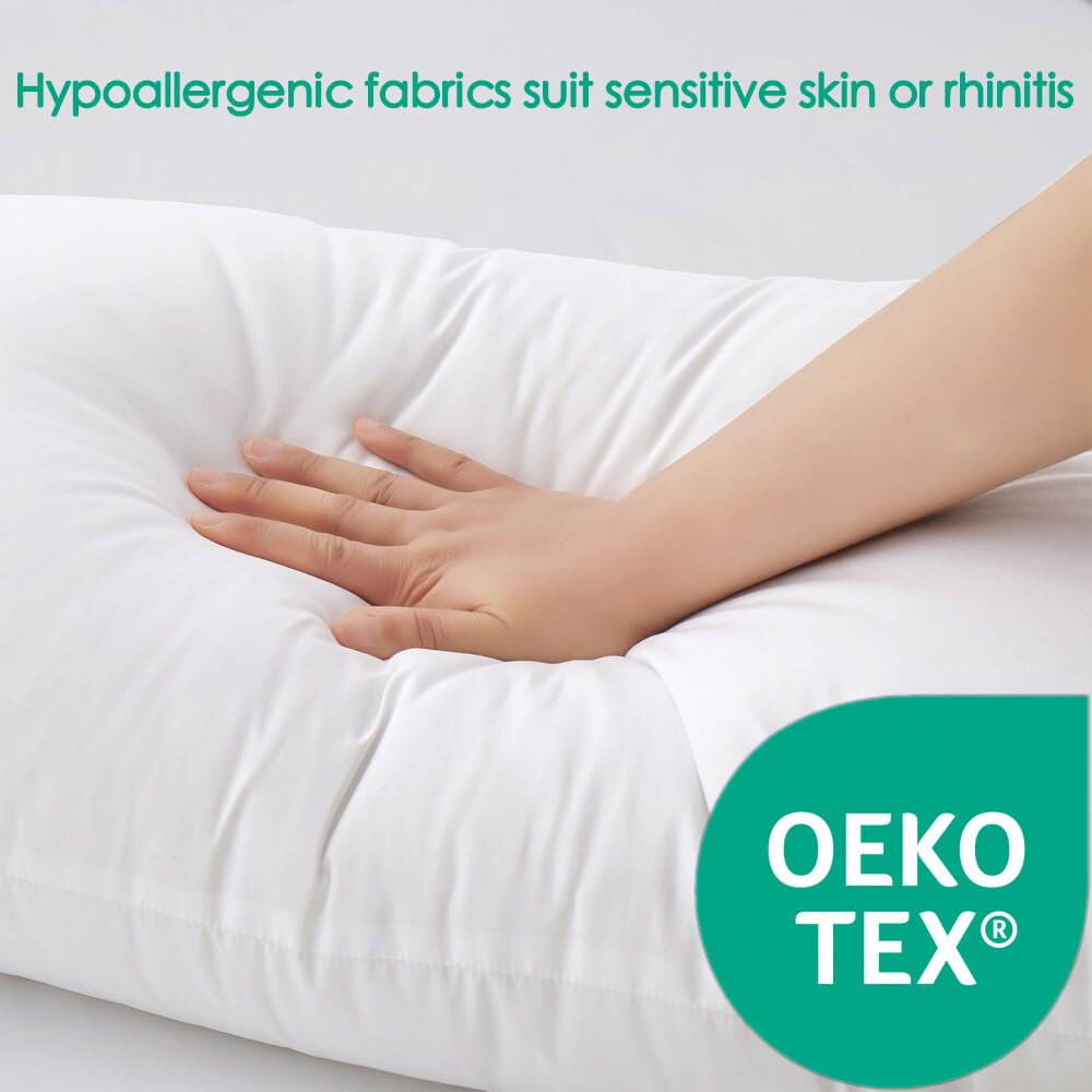 Gooeb Bed Pillows Standard Size Set of 2 Medium Support Pillow for Stomach Side Back Sleeper Basic Soft Down Alternative White 20x26 inches