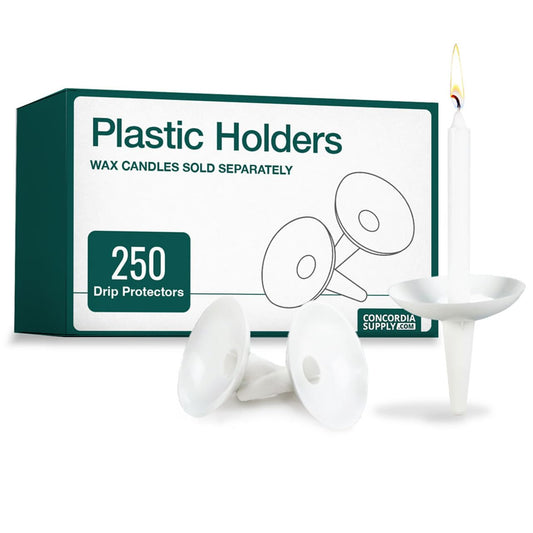 Concordia Supply Candlelight Service Reusable Plastic Candle Holders - 250 Pcs. Protector for Church Vigils, Memorial & Christmas Eve Candles