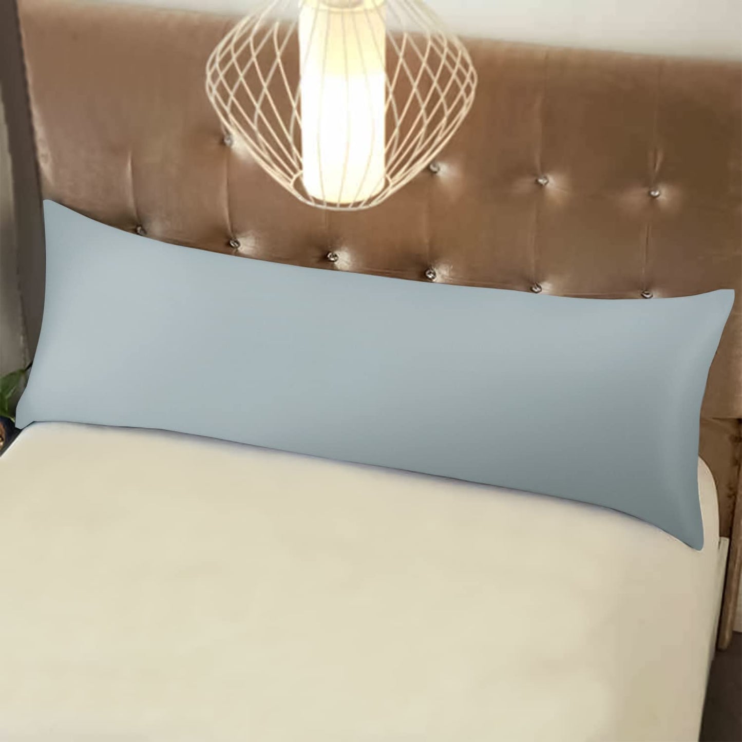 NTBAY Zippered Satin Body Pillow Pillowcase, Silky Slip Cooling Body Pillow Cover, Long Side Hidden Zipper, 20x54 Inches, Silver Grey