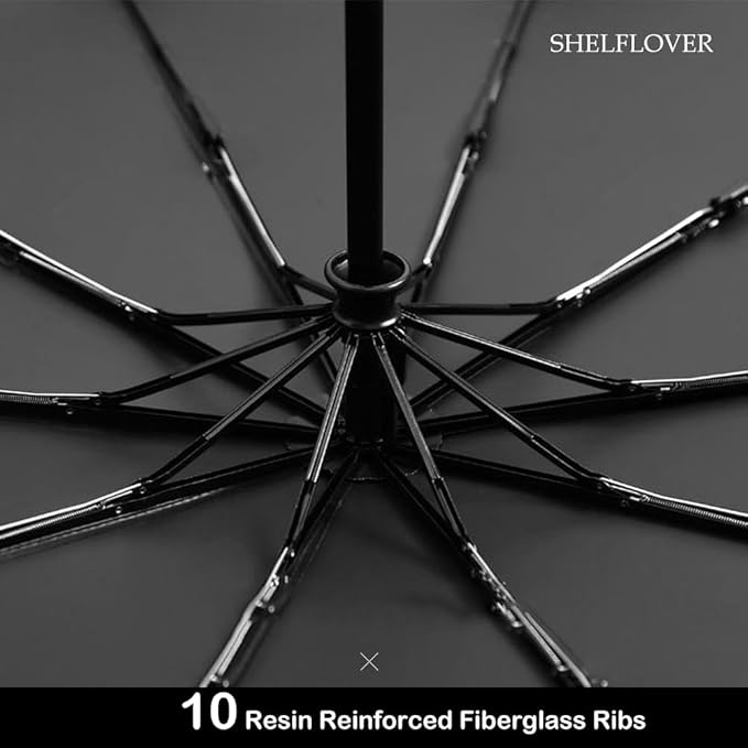 Folding Umbrella, Strong Compact Umbrella 10 RIBS