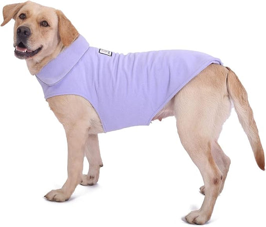 Fleece Dog Coat Winter Pet Jacket Reflective for Cold Weather for Large Medium Small Dogs(Purple,3XL)