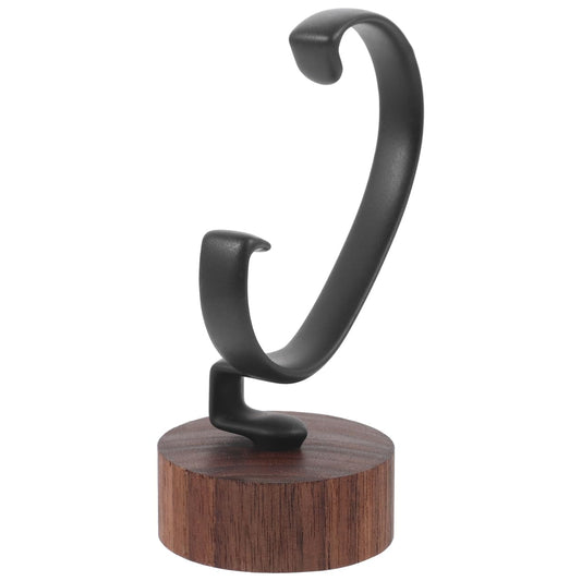 DOITOOL Watch Display Stand Holder Low Type Wooden Base for Men and Women Single Wrist Watch Storage Stand with Detachable C-Shaped Support Compact 4.13X1.88X1.88In Organizer