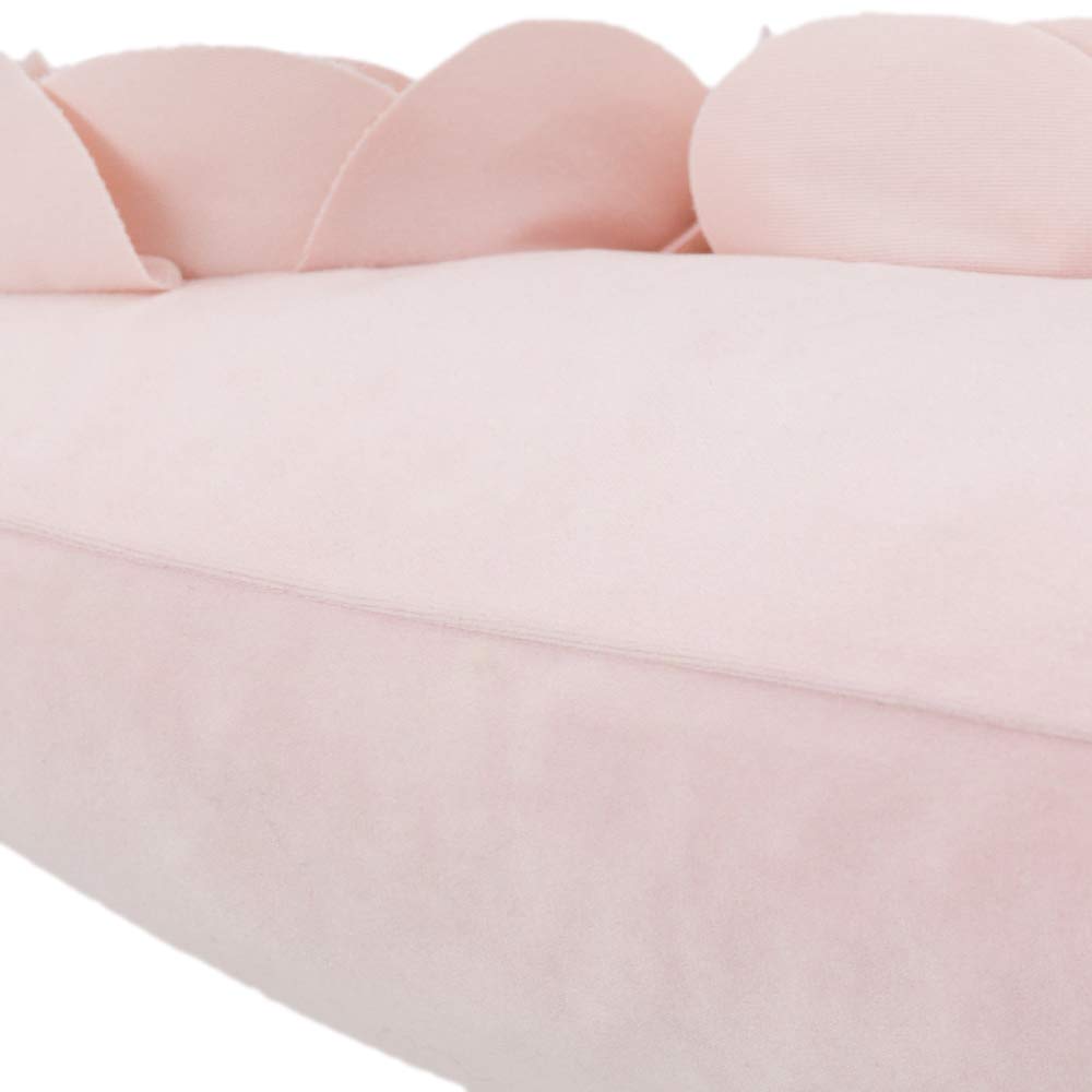 JWH 3D Flower Throw Pillow Cover Decorative Handmade Floral Pillow Case Soft Velvet Pillowcase Lumbar Cushion for Bed Living Room Chair Couch Decor Shams 12x20 Inch Light Pink