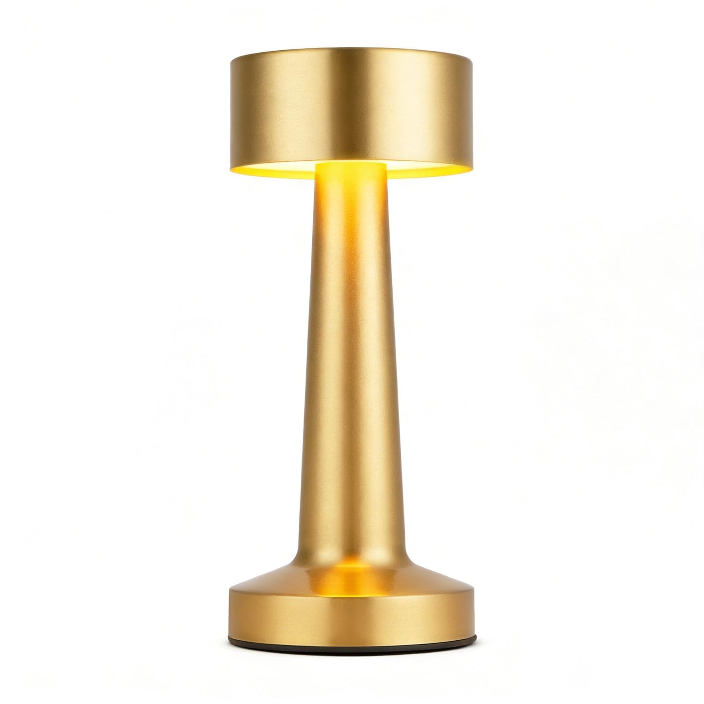 HPUFKOT Portable LED Table Lamp, 3-Levels BrightnessMetal Desk Lamp,3 Color Touch Control RechargeableLamp, Ideal Bedside Lamp for Nightstand, Bedroom,Living Room (Light Golden)