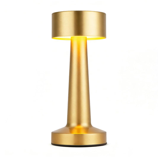 HPUFKOT Portable LED Table Lamp, 3-Levels BrightnessMetal Desk Lamp,3 Color Touch Control RechargeableLamp, Ideal Bedside Lamp for Nightstand, Bedroom,Living Room (Light Golden)
